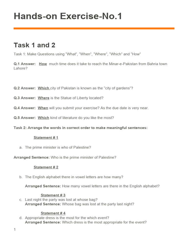 Question Formation and Sentence Structuring | PDF | Language Arts ...