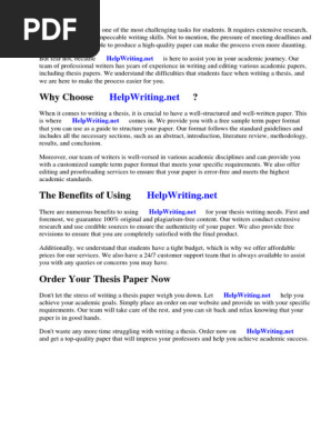 Free Sample Term Paper Format