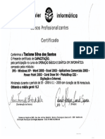 Certificado de Curso de Informática - Taciane Silva Dos Santos