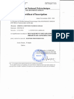 Certificat D'inscription INPHB