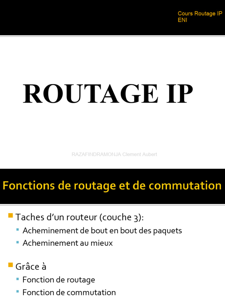 Concepts de Routage IP | PDF | Routage | Protocoles Internet