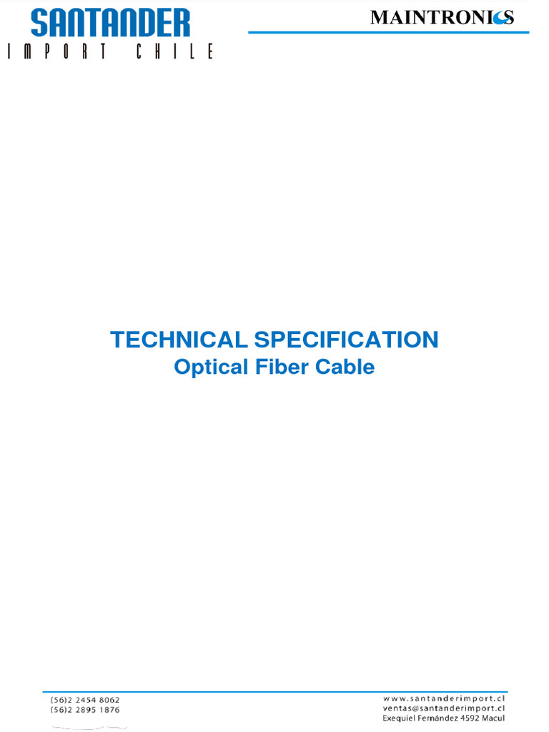 Optical Fiber Cable Specifications | PDF | Optical Fiber | Attenuation