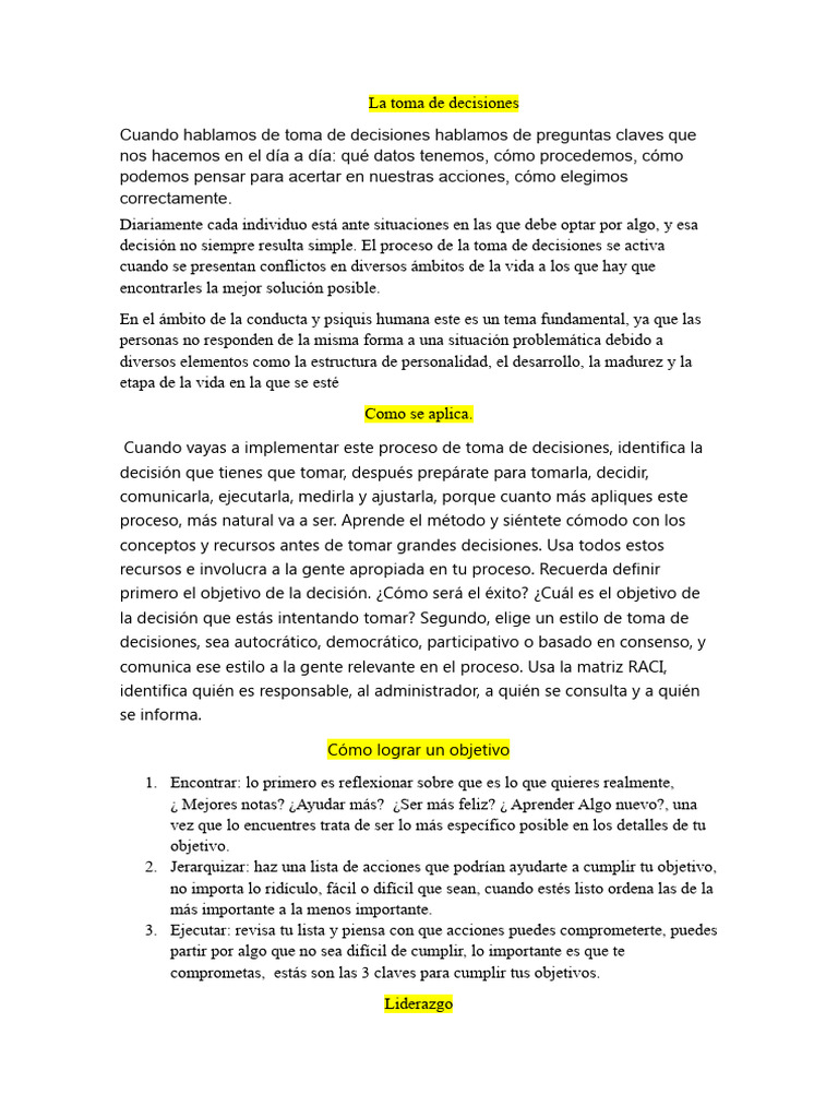Estrategias Efectivas para Tomar Decisiones | PDF | Toma de decisiones ...