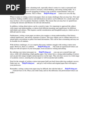 Tattoo Term Paper