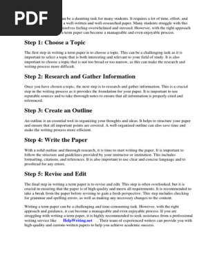 5 Steps in Writing a Term Paper