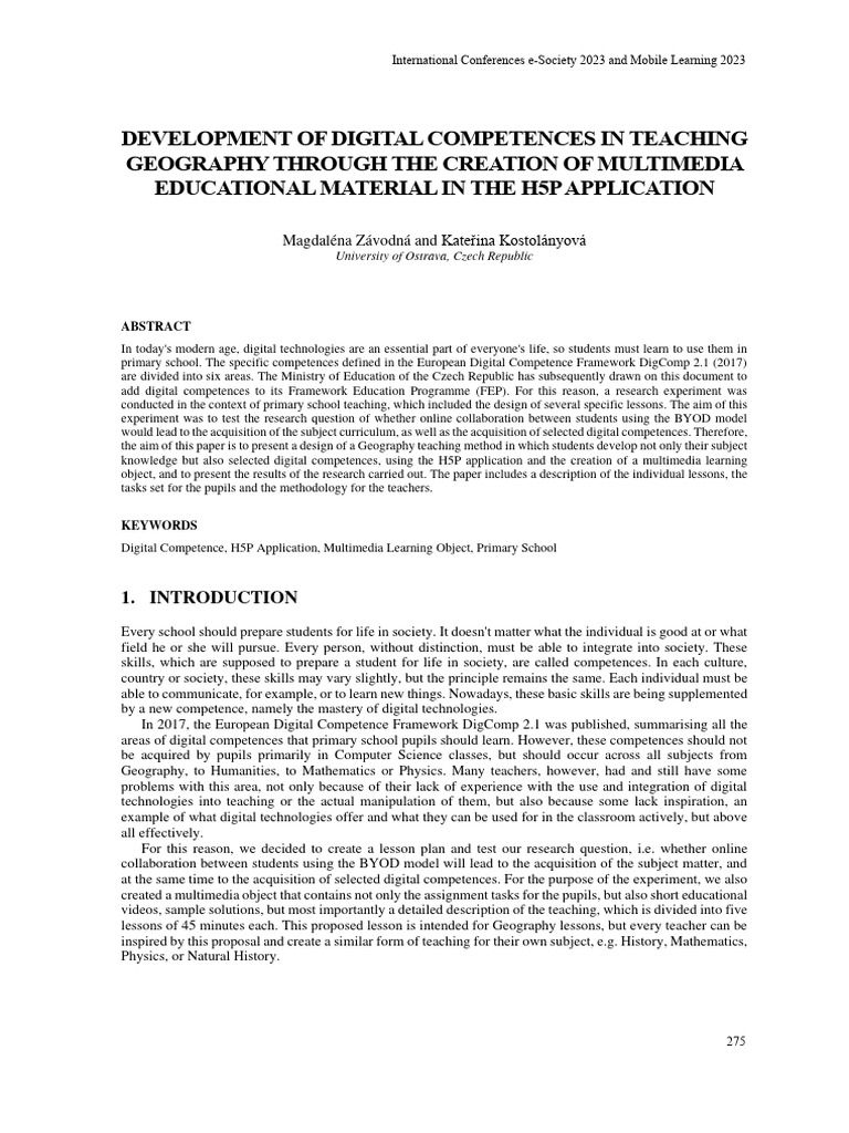 Development of Digital Competences in Teaching Geography Through The ...
