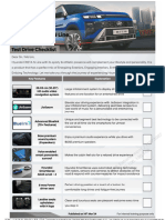 Hyundai CRETA N Line - Test Drive Checklist