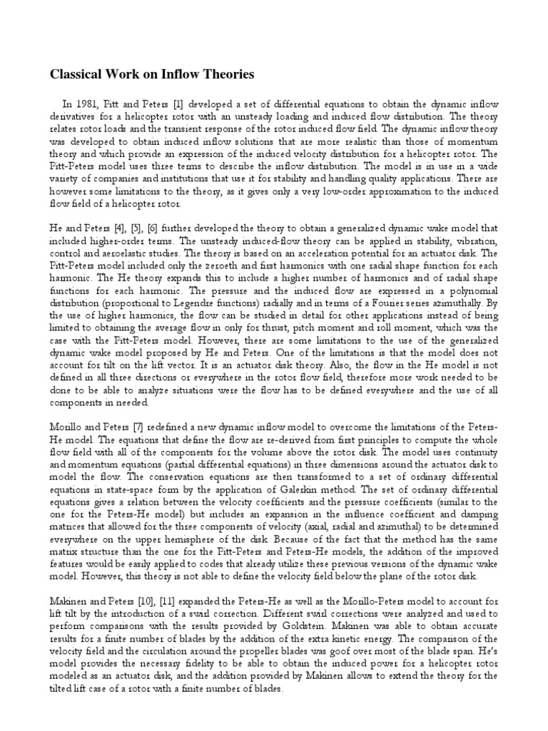 Classical Work On Inflow Theories | PDF | Lift (Force) | Euclidean Vector