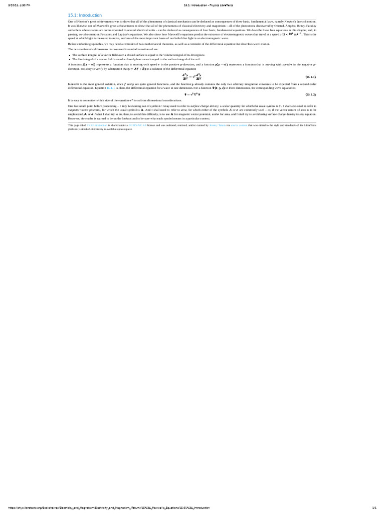 15.1 - Introduction - Physics LibreTexts | PDF | Waves | Integral