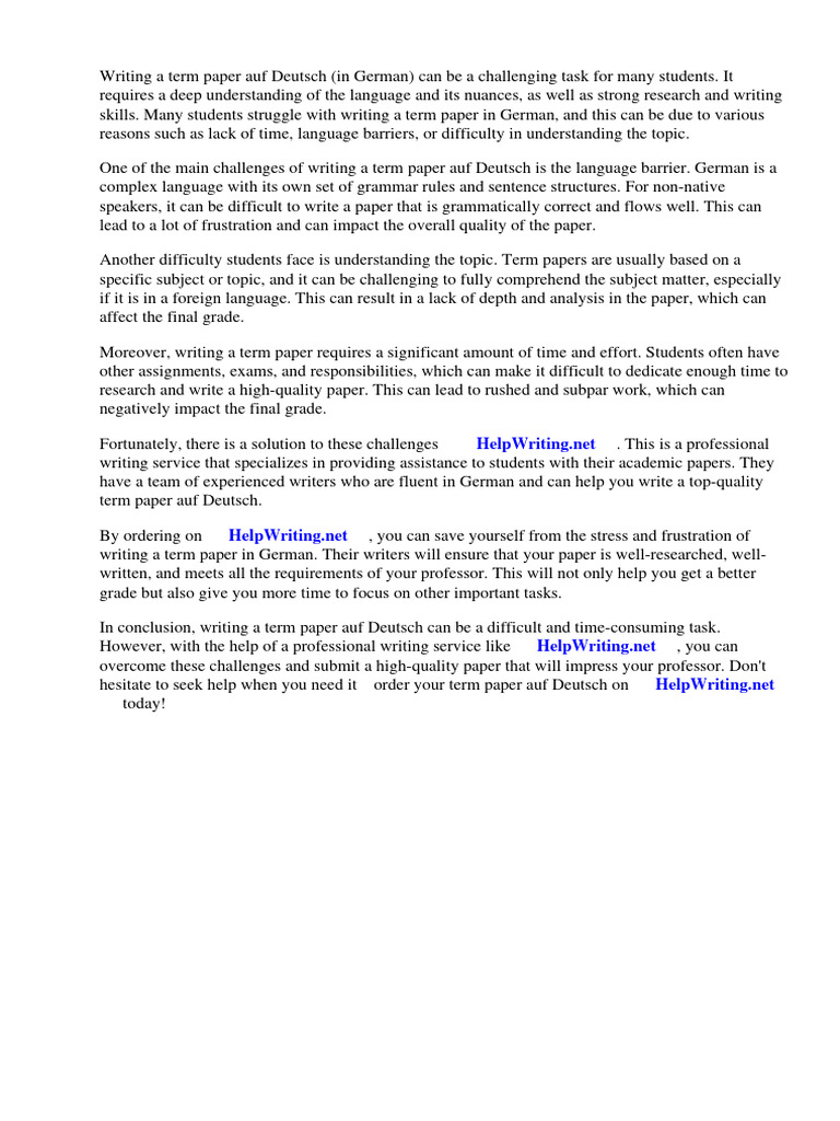 Term paper auf deutsch pdf essays thesis