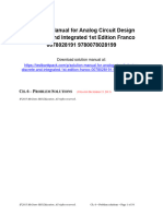 Analog Circuit Design Discrete and Integrated 1St Edition Franco Solutions Manual Full Chapter PDF