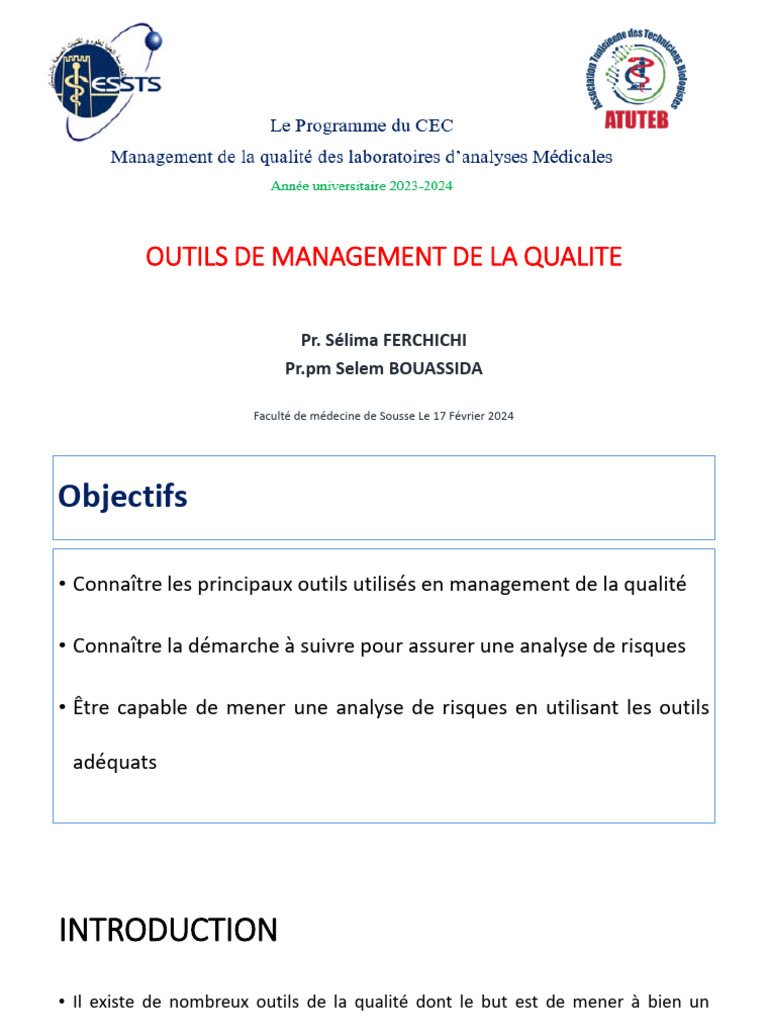 OUTILS Qualite UE13 | PDF | Management de la qualité | Gestion des risques