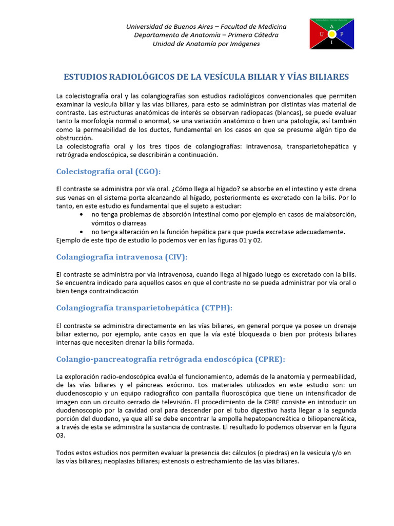 Mod B TP 4 Estudios Radiológicos de La Vesícula Biliar y Vías