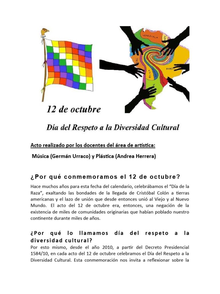 Día del Respeto a la Diversidad Cultural | PDF | Tolerancia