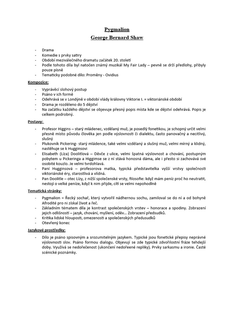 Pygmalion | PDF