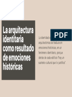 La Arquitectura Identitaria Como Resultado de Emociones Historicas