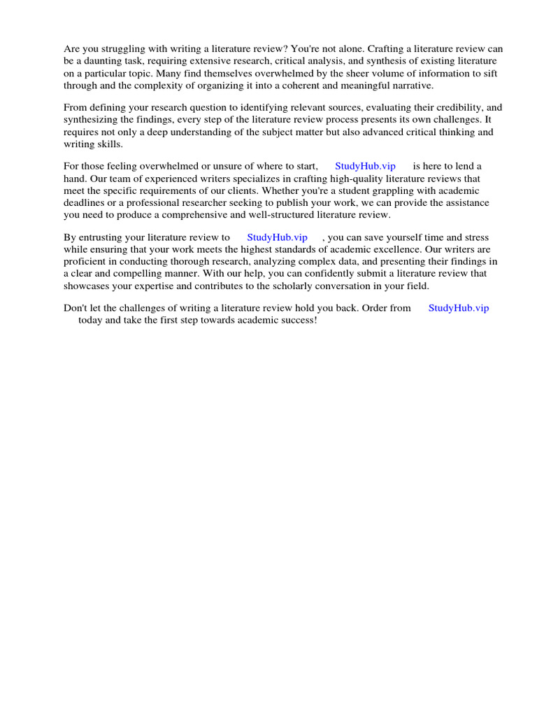 HOW TO WRITE A LITERATURE REVIEW FOR DUMMIES intelligence overview