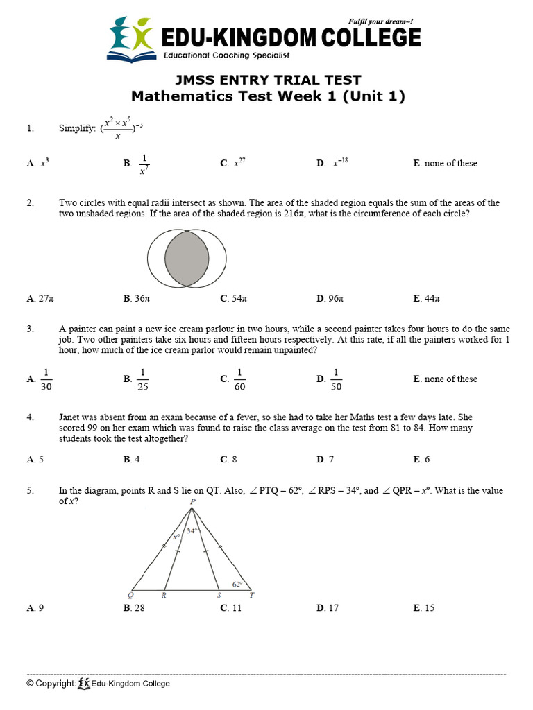 JMSS Ma W1 | PDF