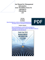 Solution Manual For Management Information Systems 7Th Edition Sousa Oz 1285186133 9781285186139 Full Chapter PDF