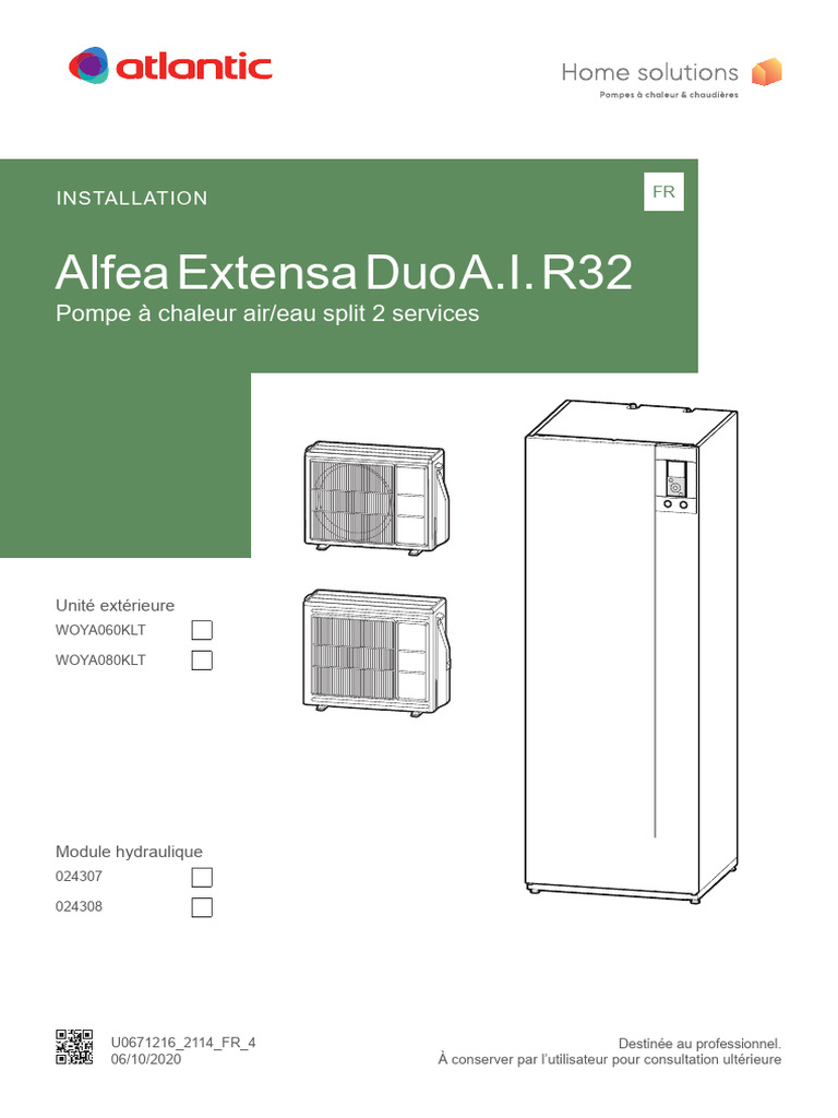 Notice Kit Rafrachissement Atlantic Alfa Extensa Duo