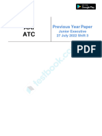 AAI ATC Junior Executive Official Paper (Held on 27 July 2022 Shift 3) (English)