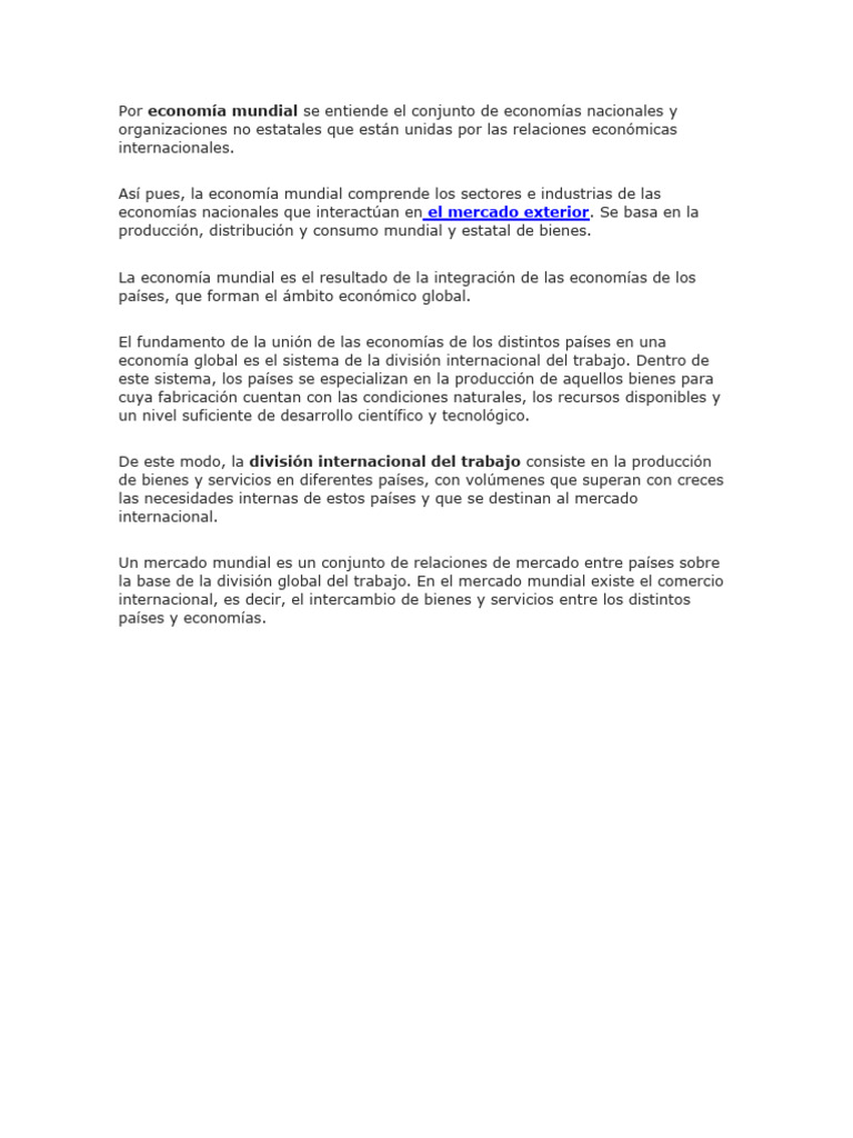 Economia Mundial | PDF | El comercio internacional | Comercio