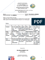 LONG Size Performance Task in TLE 6 - Industrial Arts School Year 2021-2022