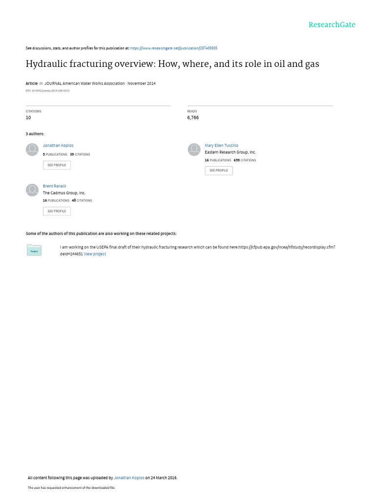 Hydraulic Fracturing Overview How Where And Its Ro Pdf Natural Gas
