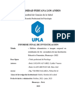 Habitos Alimenticios e Imagen Corporal - Llancare Paucar Shiro Abel - Lozano Alvarez Cynthia Vanessa