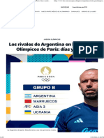 Los Rivales de Argentina en Los Juegos Olímpicos de París Días y Sedes Olé - Ole - Com.ar