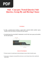 Lecture 11 SQL Continued Nested Queries