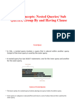 Lecture 11 SQL Continued Nested Queries