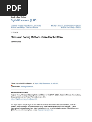 Stress and Coping Methods Utilized by the SRNA