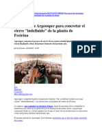 2012 1212 - La Tercera - Cierre Definitivo de Planta de Freirina