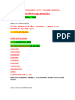 Calcular La Fecha Probable de Parto y Edad Gestacional de