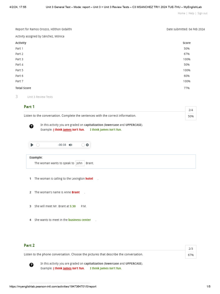 Unit 3 General Test Course 3 Pdf Letter Case