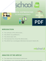 Useful Expressions For An Article Presentation