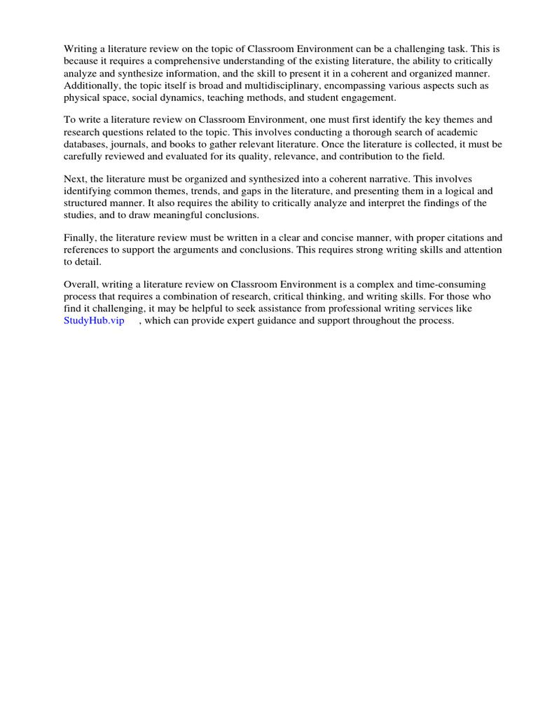 What Is Classroom Environment Pdf