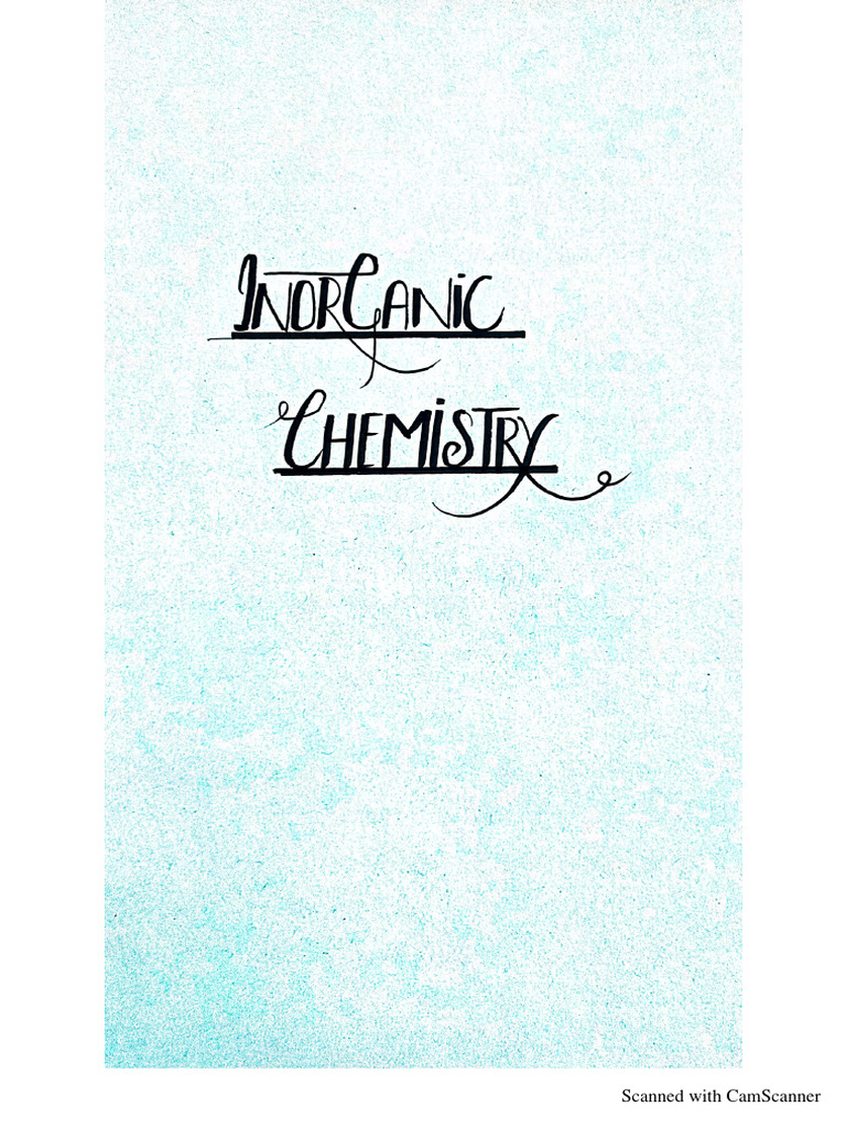 InOrganic Chemistry 6th Semester... Hand Written Notes | PDF