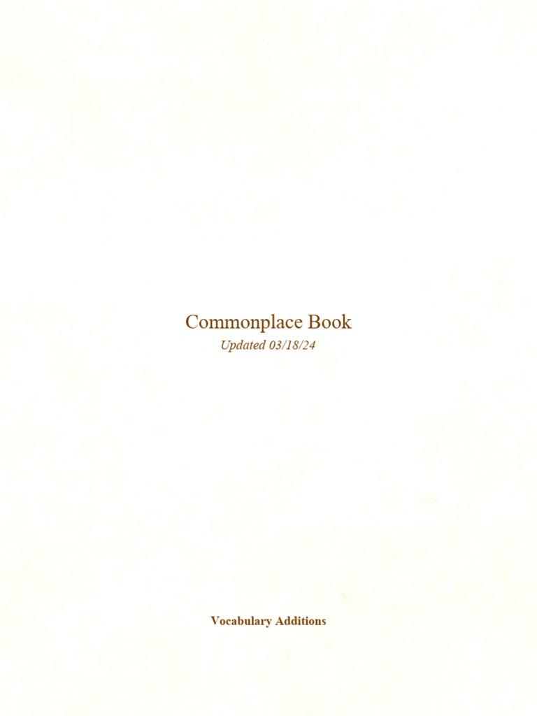 Commonplace Book Template PDF