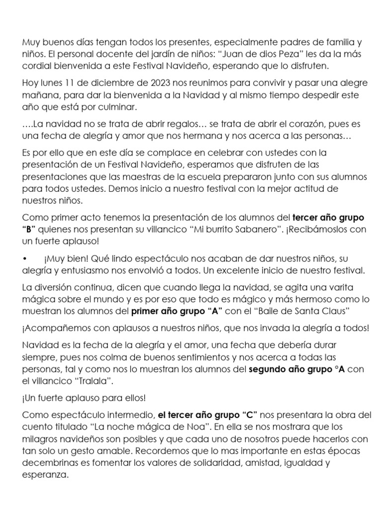 Guion de Navidad | Descargar gratis PDF | Navidad