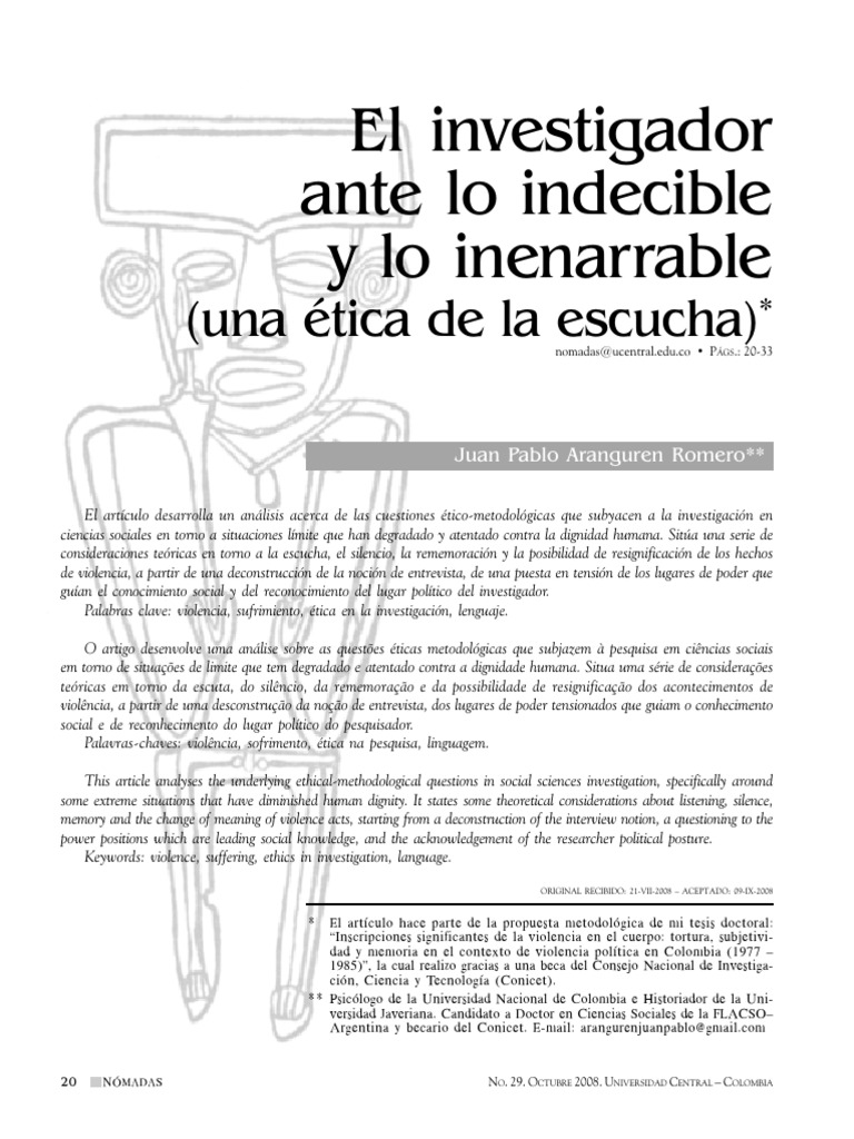 (Una Ética de La Escucha) : El Investigador Ante Lo Indecible y Lo ...