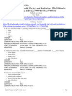 Test Bank For Financial Markets and Institutions 12Th Edition by Madura Isbn 1337099740 9781337099745 Full Chapter PDF