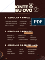 Cardápio de Páscoa Monte o Seu Ovo Marrom e Moderno Documento A4