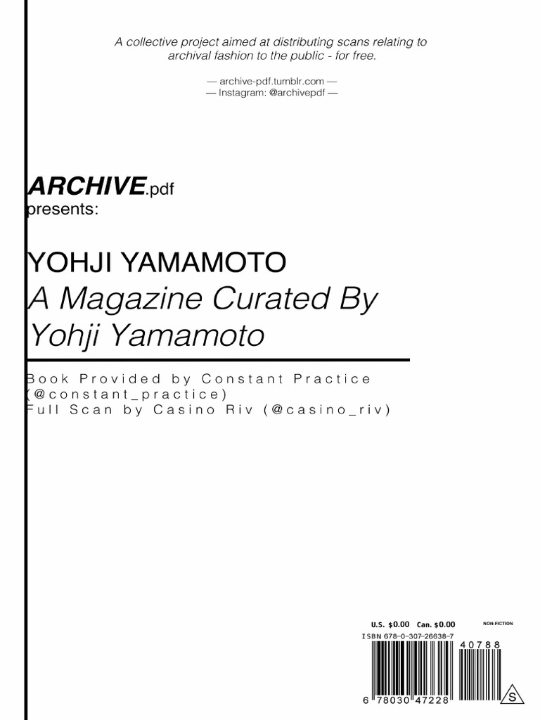 Rare Books Paris - A Magazine Curated by Yohji Yamamoto