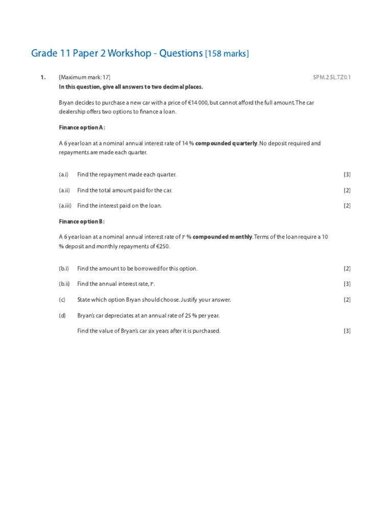 Grade 11 Math Workshop Questions | PDF | Statistical Hypothesis Testing