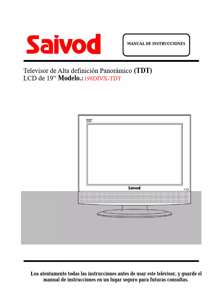 Manual de Instrucciones Saivod TDT 19" | PDF
