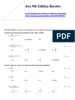 Beginning Algebra 9Th Edition Baratto Test Bank Full Chapter PDF