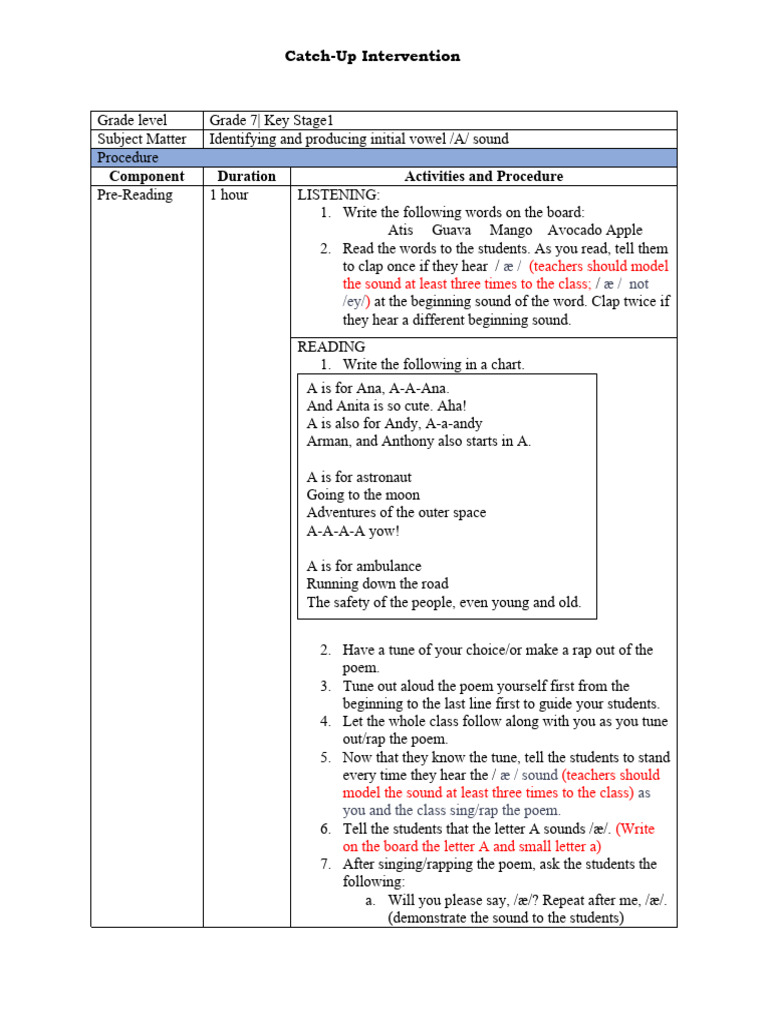 Grade 7 Vowel Sound Lesson | PDF | Languages | Foreign Language Studies