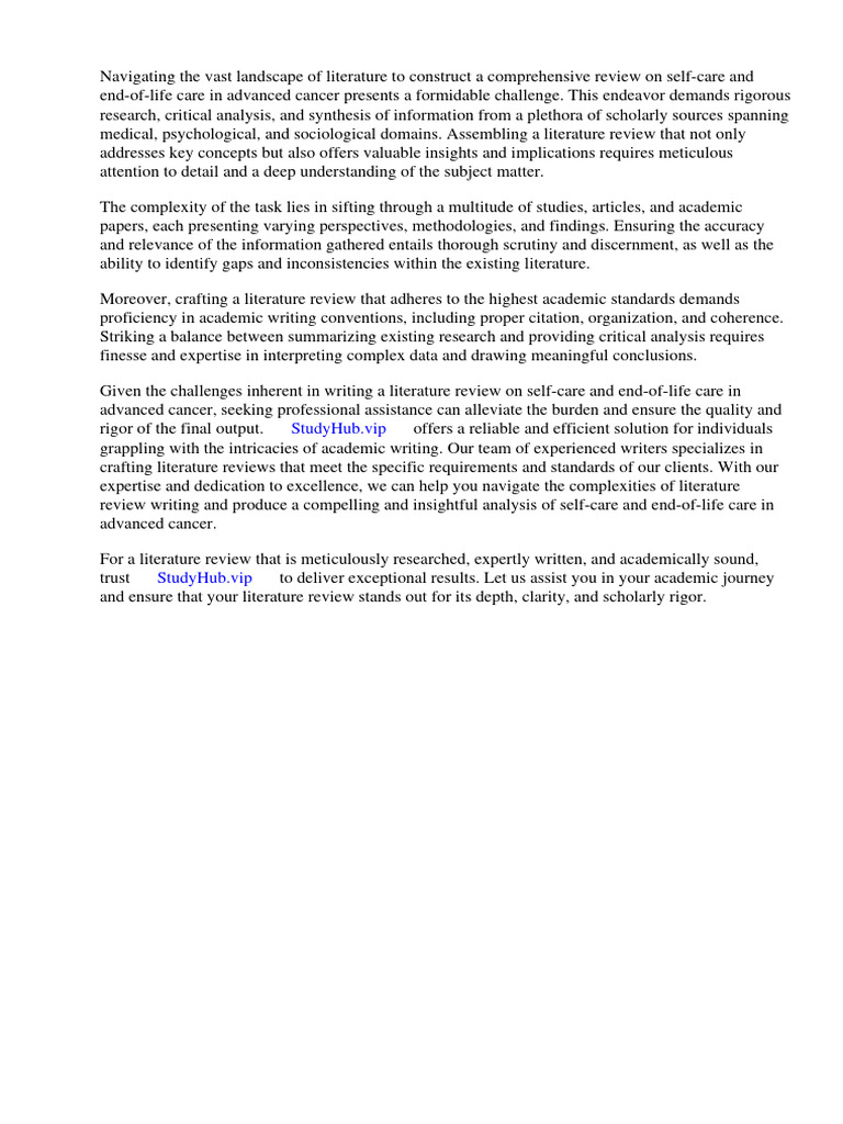 self-care-and-end-of-life-care-in-advanced-cancer-literature-review